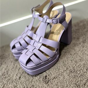 Purple Caged Heels